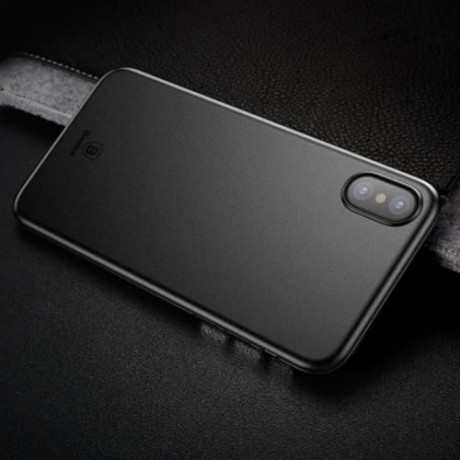 BASEUS WING CASE ULTRA SLIM PP BACK COVER FOR IPHONE X (FULL BLACK)