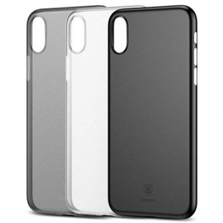 BASEUS WING CASE ULTRA SLIM PP BACK COVER FOR IPHONE X (FULL BLACK)