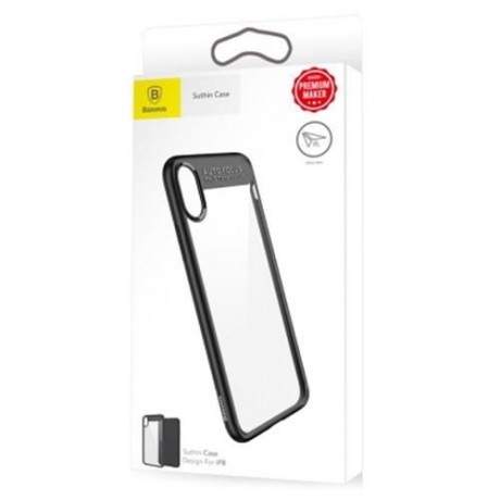 BASEUS SUTHIN CASE PROTECTIVE BACK COVER FOR IPHONE X (BLACK)