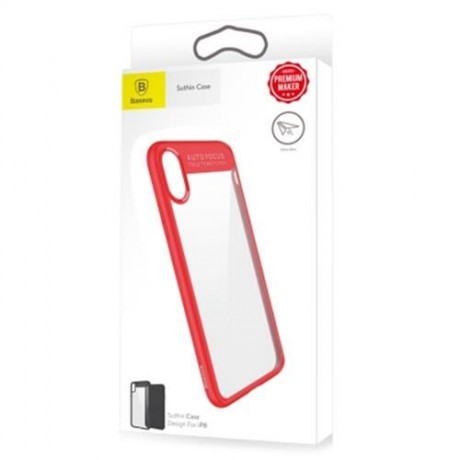 BASEUS SUTHIN CASE PROTECTIVE BACK COVER FOR IPHONE X (RED)
