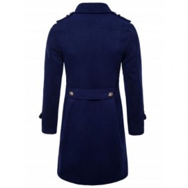 TURNDOWN COLLAR DOUBLE BREASTED PEACOAT (CADETBLUE)