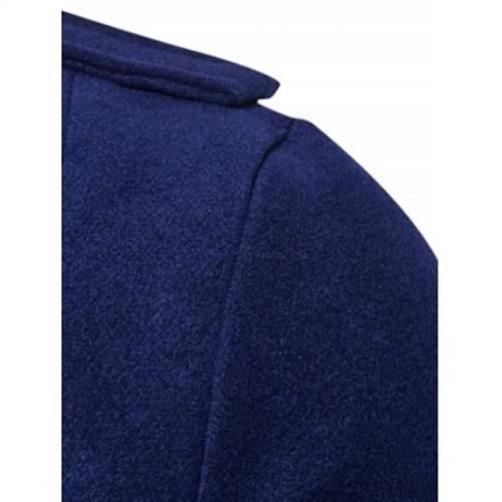 TURNDOWN COLLAR DOUBLE BREASTED PEACOAT (CADETBLUE)