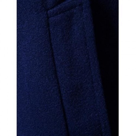 TURNDOWN COLLAR DOUBLE BREASTED PEACOAT (CADETBLUE)