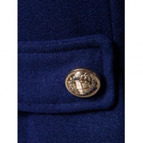 TURNDOWN COLLAR DOUBLE BREASTED PEACOAT (CADETBLUE)
