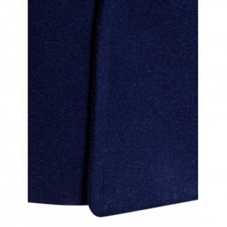TURNDOWN COLLAR DOUBLE BREASTED PEACOAT (CADETBLUE)