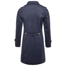 TURNDOWN COLLAR DOUBLE BREASTED PEACOAT (DEEP GRAY)