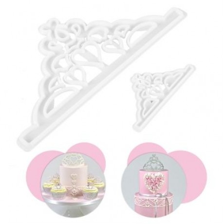 2pcs Fondant Cake Embossing Mold Bakeware (WHITE)