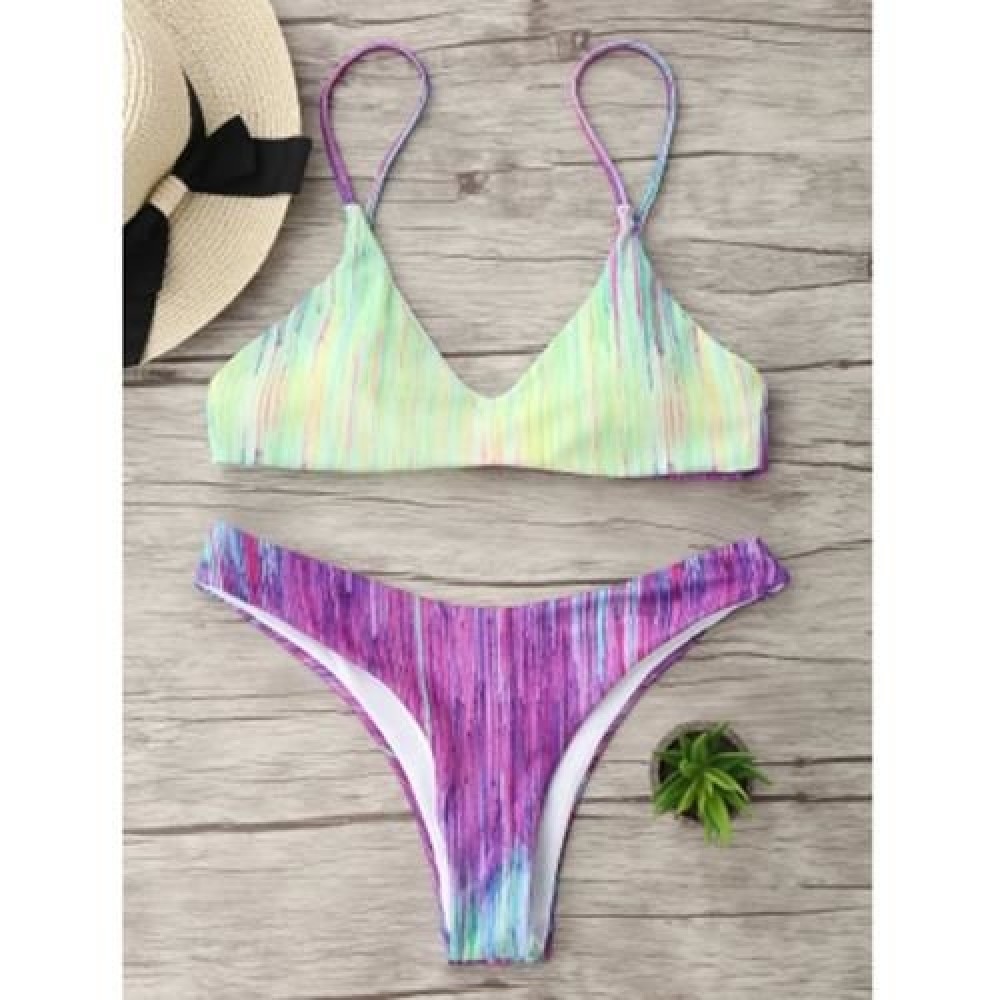 TIE DYE SPAGHETTI STRAP BIKINI SET (COLORMIX)