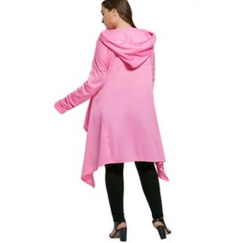 PLUS SIZE FUNNEL COLLAR MAXI ASYMMETRIC HOODIE (PINK)