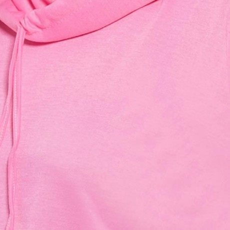 PLUS SIZE FUNNEL COLLAR MAXI ASYMMETRIC HOODIE (PINK)