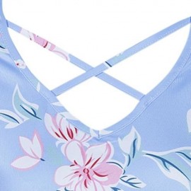V NECK SHORT SLEEVE FLORAL PRINT CRISS CROSS WOMEN BLOUSE (BLUE)