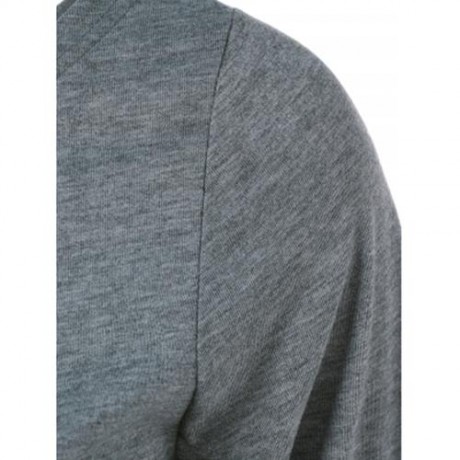 SKULL PRINT SKEW COLLAR PLUS SIZE SWEATSHIRT (GRAY)