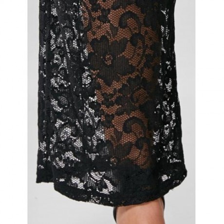 LACE TRIM WIDE LEG PLUS SIZE PANTS (BLACK)