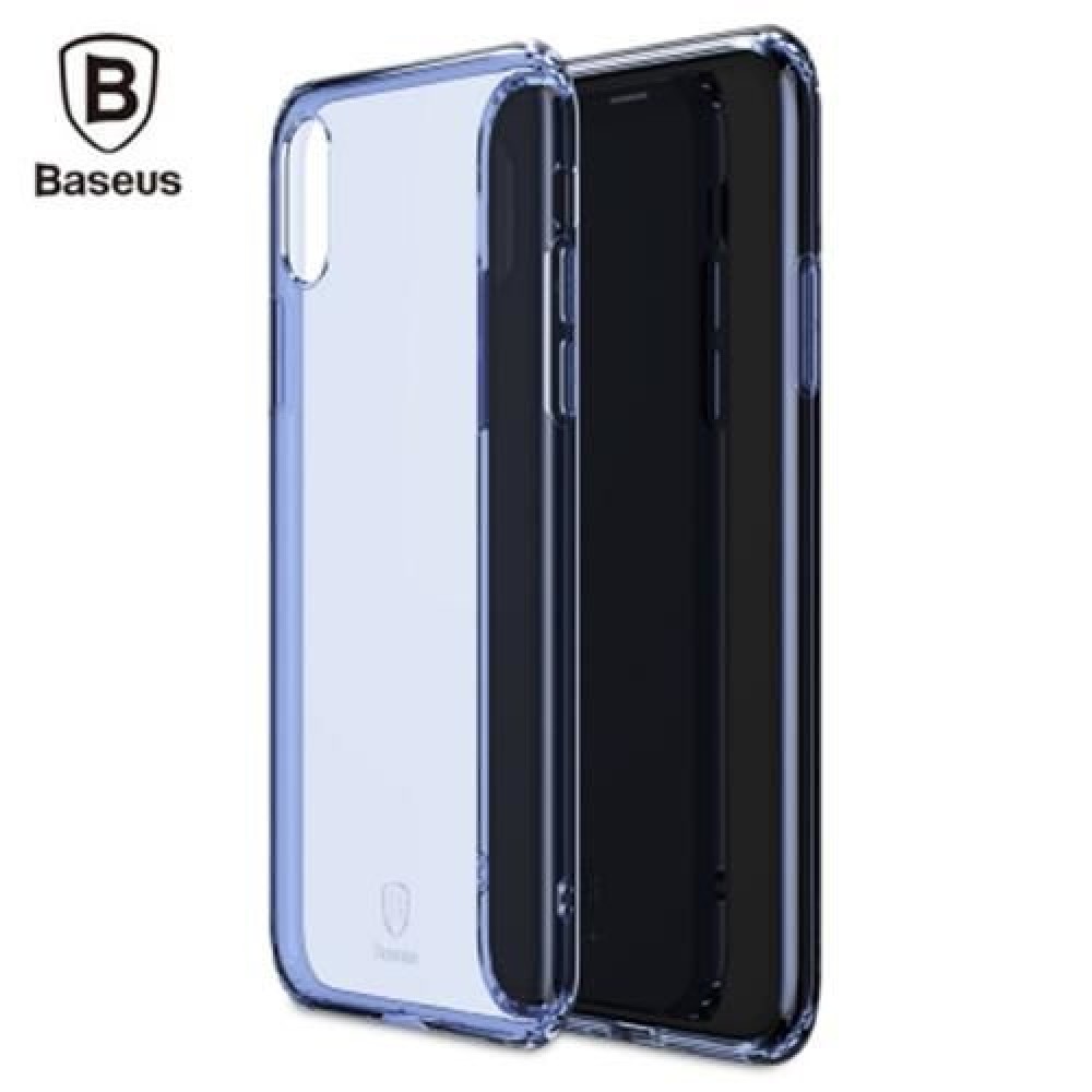 BASEUS SIMPLE SERIES (ANTI-FALL) CLEAR TPU CASE FOR IPHONE X (BLUE)