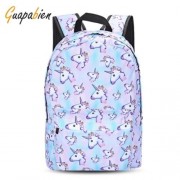 GUAPABIEN TRAVEL GIRLS 3D UNICORN PRINT BACKPACK SCHOOL BAG (BLUE)
