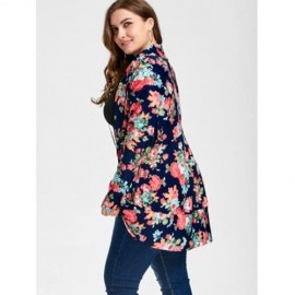 FRORAL PLUS SIZE OPEN FRONT CARDIGAN (FLORAL)