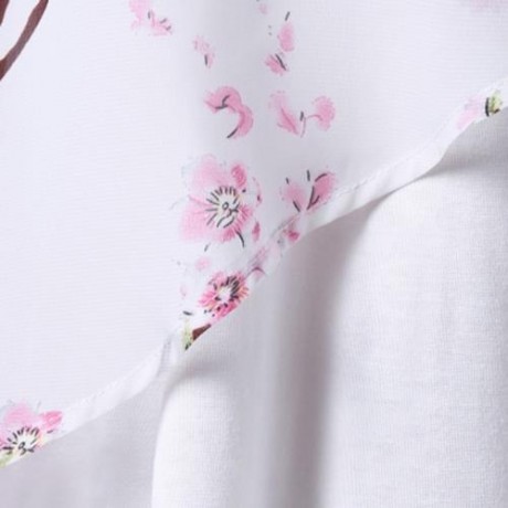 PLUS SIZE TINY FLORAL OVERLAP SLEEVELESS TOP (PINK)