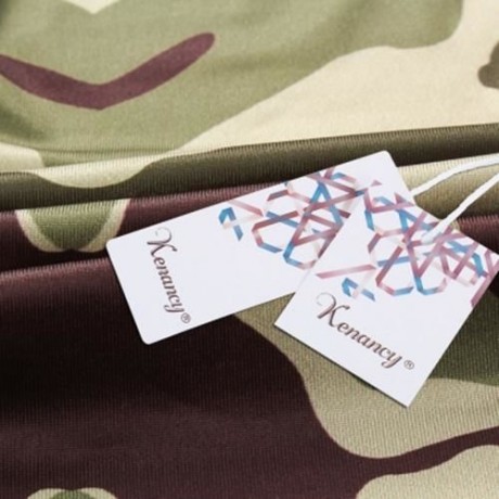 ROUND COLLAR CAMOUFLAGE SPLICED WOMEN CROP TOP WITH PANTS (ACU CAMOUFLAGE)