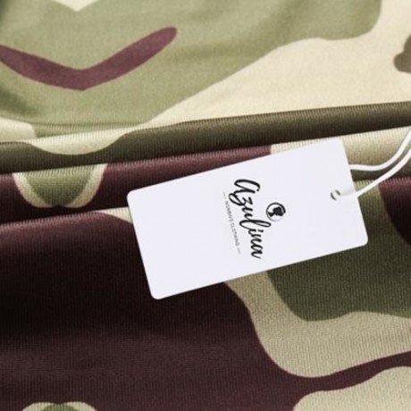 ROUND COLLAR CAMOUFLAGE SPLICED WOMEN CROP TOP WITH PANTS (ACU CAMOUFLAGE)