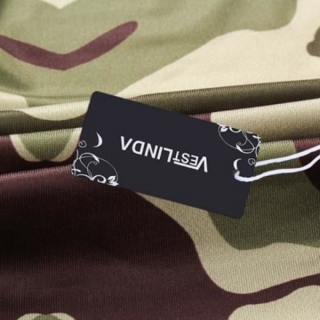 ROUND COLLAR CAMOUFLAGE SPLICED WOMEN CROP TOP WITH PANTS (ACU CAMOUFLAGE)