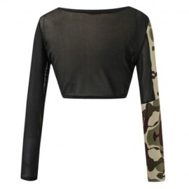 ROUND COLLAR CAMOUFLAGE SPLICED WOMEN CROP TOP WITH PANTS (ACU CAMOUFLAGE)