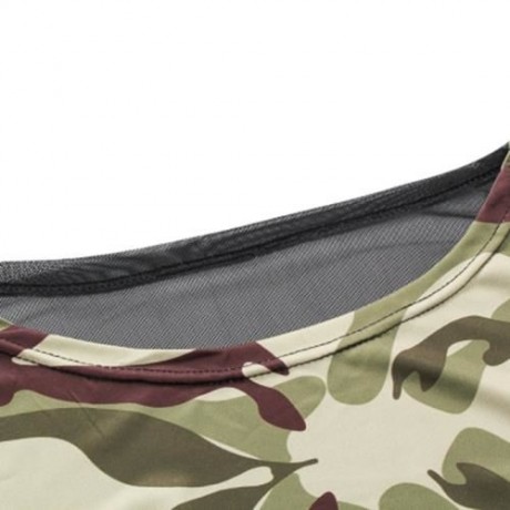 ROUND COLLAR CAMOUFLAGE SPLICED WOMEN CROP TOP WITH PANTS (ACU CAMOUFLAGE)
