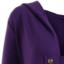 LACE-UP PLUS SIZE HOODED HIGH LOW COAT (PURPLE)