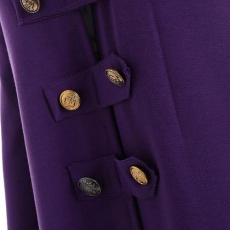 LACE-UP PLUS SIZE HOODED HIGH LOW COAT (PURPLE)