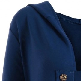 LACE-UP PLUS SIZE HOODED HIGH LOW COAT (BLUE)