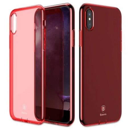 BASEUS SIMPLE SERIES PLUGGY CASE TPU BACK COVER FOR IPHONE X (RED)