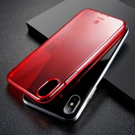 BASEUS SIMPLE SERIES PLUGGY CASE TPU BACK COVER FOR IPHONE X (RED)