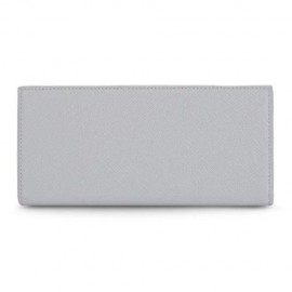 BAELLERRY THIN SOFT CLUTCH BAG LONG CARD HOLDER COIN PURSE MEN (GREY WHITE)