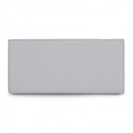 BAELLERRY THIN SOFT CLUTCH BAG LONG CARD HOLDER COIN PURSE MEN (GREY WHITE)