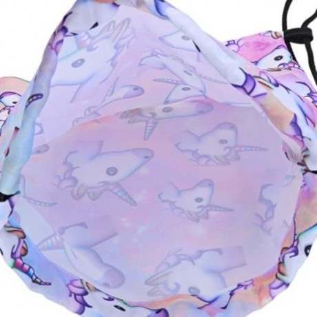 GUAPABIEN GIRLS 3D UNICORN PRINT BACKPACK DRAWSTRING BAG (LIGHT PINK)