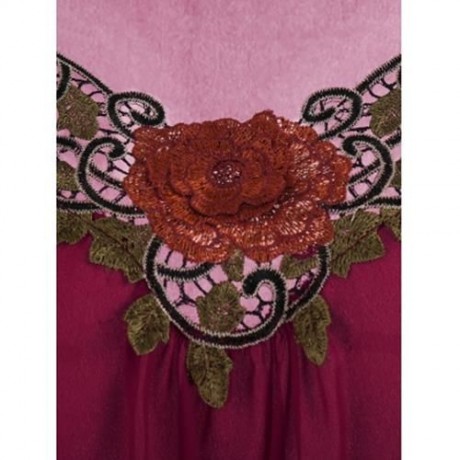 EMBROIDERED SLEEVELESS CHIFFON PLUS SIZE TOP (WINE RED)