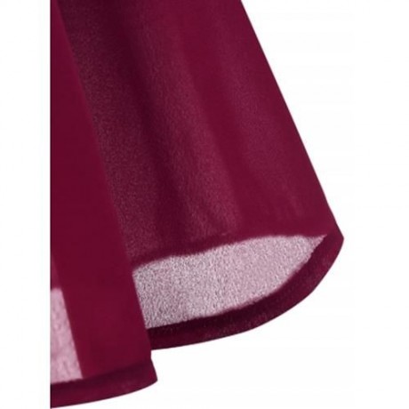 EMBROIDERED SLEEVELESS CHIFFON PLUS SIZE TOP (WINE RED)