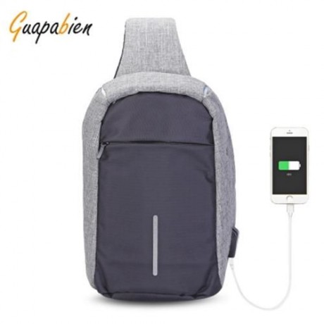 GUAPABIEN MULTIPURPOSE CROSSBODY CHEST BACKPACK FOR MEN (GRAY)