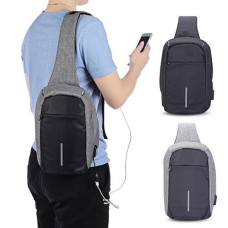 GUAPABIEN MULTIPURPOSE CROSSBODY CHEST BACKPACK FOR MEN (GRAY)