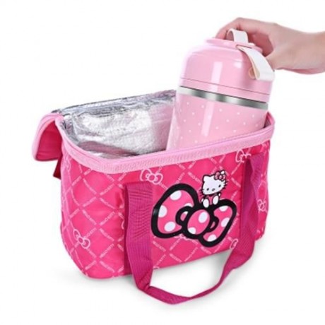 HELLO KITTY PORTABLE INSULATED THERMAL FOOD PICNIC LUNCH BAG (TUTTI FRUTTI)
