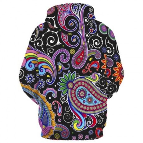 KANGAROO POCKET PAISLEY PRINT HOODIE (COLORMIX)