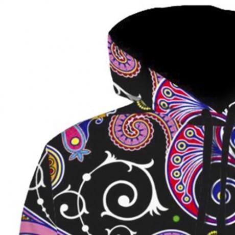 KANGAROO POCKET PAISLEY PRINT HOODIE (COLORMIX)