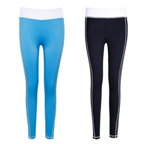 ELASTIC WAIST HEART PRINT SPLICED SKINNY WOMEN YOGA PANTS (BLACK)