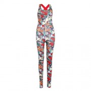 TRENDY BACKLESS PRINT PADDED WOMEN JUMPSUIT (RED)