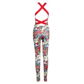 TRENDY BACKLESS PRINT PADDED WOMEN JUMPSUIT (RED)