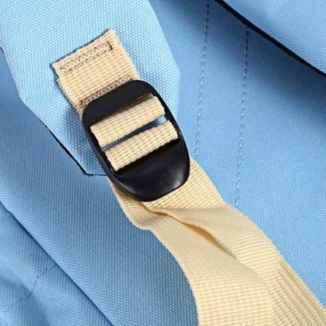 SUPER - K GIRLS PREPPY TRAVEL PATCHWORK BACKPACK SCHOOL BAG (AZURE)