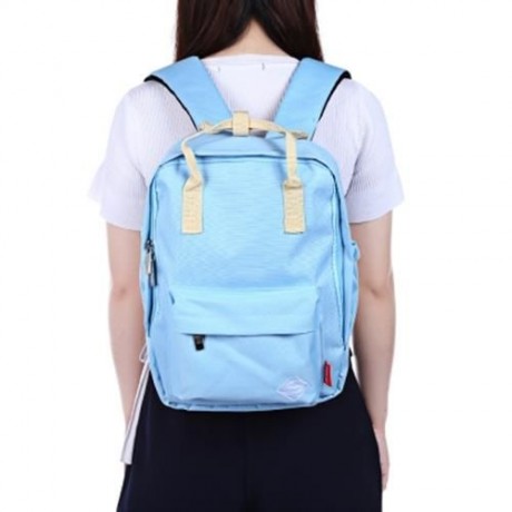SUPER - K GIRLS PREPPY TRAVEL PATCHWORK BACKPACK SCHOOL BAG (AZURE)