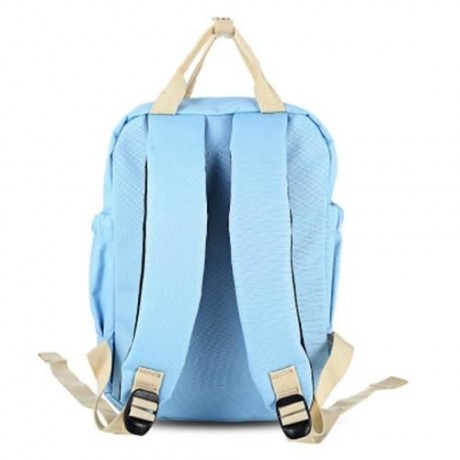 SUPER - K GIRLS PREPPY TRAVEL PATCHWORK BACKPACK SCHOOL BAG (AZURE)