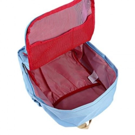 SUPER - K GIRLS PREPPY TRAVEL PATCHWORK BACKPACK SCHOOL BAG (AZURE)