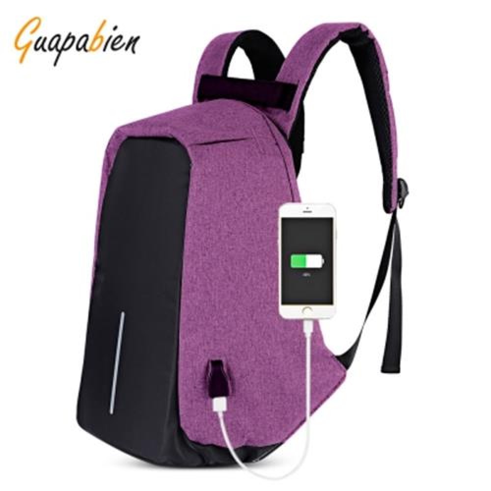 GUAPABIEN MULTIFUNCTION TRAVEL USB PORT BACKPACK FOR MEN (PURPLE)