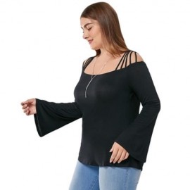 PLUS SIZE BELL SLEEVE CUT OUT T-SHIRT (BLACK)